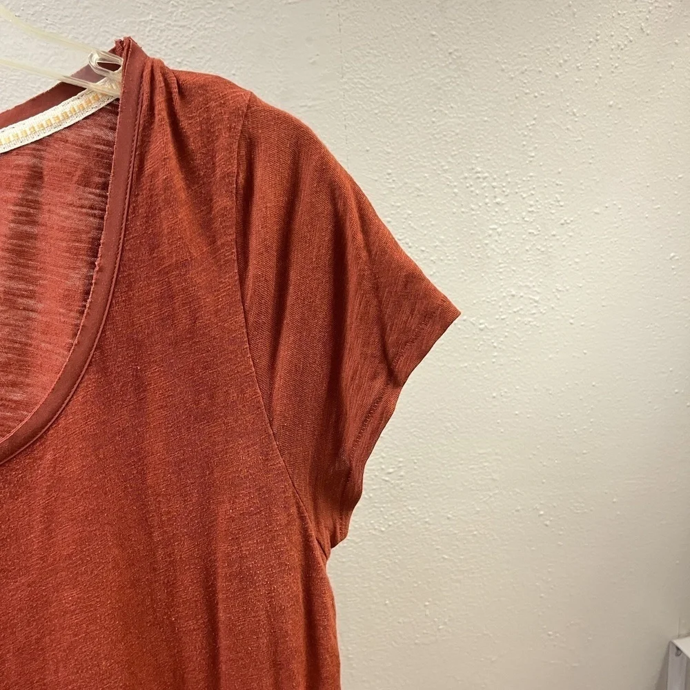 Anthropologie Postmark Top Womens Large Ruffle Peplum Boho Flowy Shirt Tee - Picture 6 of 12
